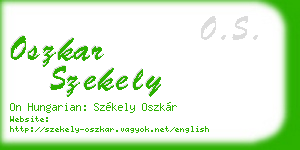 oszkar szekely business card